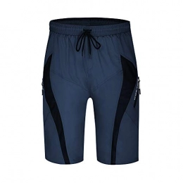 WOSAWE Mountain Bike Short WOSAWE Men's Cycling Shorts Breathable Loose-Fit MTB Shorts 3D Gel Pad Underwear for Training Runnig Hiking Trekking (Blue Without Padded undershort, XXXL)