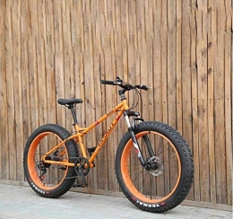CXY-JOEL Fat Tire Mountainbike CXY-JOEL Adult Fat Tire Mountainbike Doppelscheibenbremse / Cruiser Bikes Beach Schneemobil Fahrrad 24 Zoll Aluminium Leichtmetallfelgen-Blau_7 Geschwindigkeit, Orange