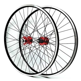 KANGXYSQ Mountain Bike Wheel 26 Inch Bicycle Wheelset Disc Brake V Brake Mountain Bike Wheels Cycling Front 2 Rear 4 Bearing Quick Release 7 8 9 10 11 Card Flywheel (Color : Red hub)