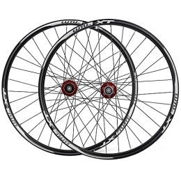 ZCXBHD Mountain Bike Wheel ZCXBHD 26 / 27.5 / 29in MTB Wheelset Aluminum Alloy Hub Disc Brake Quick Release 8 9 10 11 Speed Double Wall Super Light 32 Holes（Front+Rear） (Color : Red, Size : 26in)