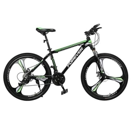 Dsrgwe vélo Dsrgwe VTT, Mountain Bike, Cadre en Acier au Carbone Hardtail Montagne Vélos, Double Frein à Disque et Suspension Avant, 26 Pouces Roue (Color : Green, Size : 24-Speed)