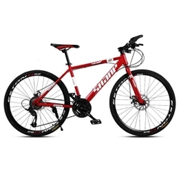 Dsrgwe Vélo de montagnes Dsrgwe VTT, Mountain Bike / Vélos, Cadre en Acier au Carbone, Suspension Avant et Double Disque de Frein, Roues 26 Pouces (Color : Red, Size : 27-Speed)