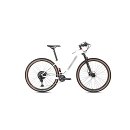 HESND Vélo de montagnes HESND zxc Vélos pour adultes 24 vitesses VTT VTT VTT en fibre de carbone avec 2 * 12 vitesses 27, 5 / 29 pouces vélo tout-terrain (couleur : blanc, taille : XL)