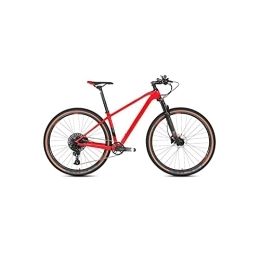 HESND vélo HESND Zxc Vélos pour adultes, vélo de montagne en carbone de 29 pouces à 12 vitesses, frein à disque VTT pour la transmission (couleur : rouge, taille : 29)