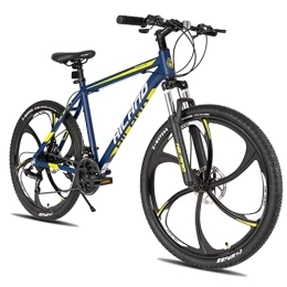 HH HILAND vélo HILAND VTT 26" avec cadre en aluminium Shimano 21 vitesses, frein à disque, fourche à suspension, vélo pour adolescents, filles, garçons, bleu, 6 hommes, VTT à rayons
