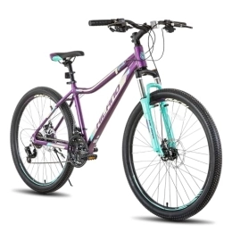 HH HILAND Vélo de montagnes Hiland VTT Vélo 27, 5 Pouces 24 Vitesses avec Double Disque, Vélo Bike avec Fourche de Suspension Verrouillable pour Femme et Fille, Violet…