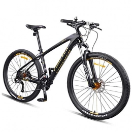 MJY vélo MJY VTT semi-rigide, 27, 5 pouces Big Wheels Mountain Trail Bike, cadre en fibre de carbone pour hommes, VTT tout terrain, or, Or, 30 vitesses