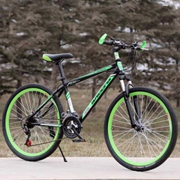 MJY vélo MJY Vélo 26 pouces VTT en acier à haute teneur en carbone queue dure vélo tout-terrain VTT cadre de siège réglable Double absorption des chocs 6-11, Vert noir