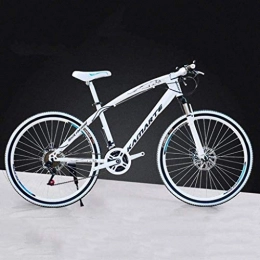 MJY Vélo de montagnes MJY Vélo 26 pouces VTT, vélo à queue dure en acier à haute teneur en carbone, vélo léger avec siège réglable, frein à disque double, fourche à ressort, A, 27 vitesses 6-24