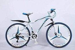 MJY vélo MJY Vélo 26In 21 vitesses VTT pour adulte, cadre complet en alliage d'aluminium léger, suspension avant de roue vélo pour homme, frein à disque 6-27, Bleu 3