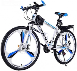 MJY Vélo de montagnes MJY Vélo VTT, roues de 26 pouces, système de freinage à double disque, vtt 21 / 24 / 27 vitesses, (noir rouge, noir bleu, blanc rouge, blanc bleu) 7-2, 24