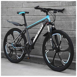 MJY vélo MJY Vélos de montagne de 24 pouces, vélo en acier au carbone pour femmes, transmission à 30 vitesses, vélo de montagne tout terrain avec frein à double disque, 24vitesses, Noir Rouge 6 Rayons