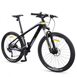 MJY vélo MJY Vélos de montagne pour adultes de 27, 5 pouces, vélo de montagne à cadre en fibre de carbone ultra-léger, double frein à disque hommes femmes vélo de montagne semi-rigide, jaune