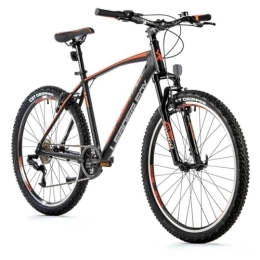 Leaderfox Vélo de montagnes Velo Musculaire VTT 26 Leader Fox MXC 2023 Homme Noir Mat-Orange 8V Cadre 14 Pouces (Taille Adulte 150 à 158 cm)