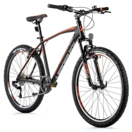 Leaderfox Vélo de montagnes Velo Musculaire VTT 26 Leader Fox MXC 2023 Homme Noir Mat-Orange 8V Cadre 18 Pouces (Taille Adulte 170 à 178 cm)