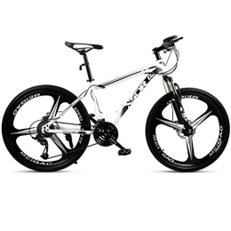 Dsrgwe Vélo de montagnes VTT, 26inch Mountain Bike, cadre en acier au carbone Vélos dur arrière, suspension à double disque de frein avant et 21 vitesses, 24 vitesses, 27 vitesses ( Color : Black+White , Size : 21-speed )