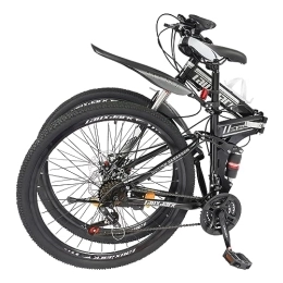 banborba vélo banborba VTT 26 pouces, vélo pliant à 21 vitesses avec double cadre d'absorption des chocs, freins à disque réglables en hauteur, vélos entièrement suspendus, parfait pour les hommes et les femmes