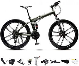 MJY vélo MJY Vélos Vélo vtt 24-26 pouces, vélo de banlieue pliable unisexe, vélo pliable à 30 vitesses, frein à double disque / roue verte / C / 26 '' 6-24