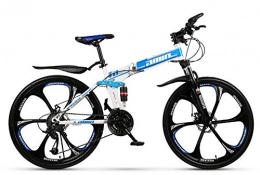 FZC-YM Vélos de montagne pliant Vélo de montagne pour adulte, vélos tout-terrain pliants en acier à haute teneur en carbone, vélo de montagne 26 '' 21-30 vitesses à suspension complète engrenages VTT freins à disque double vélo de m