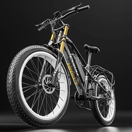cysum vélo CYSUM Vélo électrique 26 * 4.0 Fat Tire Ebike 48V 17AH Batterie au Lithium Double Suspension Shimano 9 Vitesses Frein hydraulique Mens Womans VTT électrique (Black White)