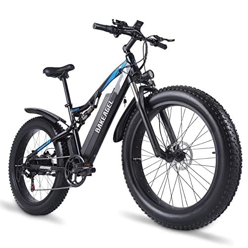 Mountain bike elettriches : BAKEAGEL 48V Mountain Bike Elettrica per Adulti con Pneumatici Grassi con Sistema Frenante Idraulico Anteriore e Posteriore XOD, Batteria Agli Ioni di Litio Rimovibile