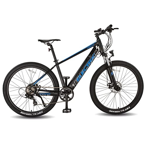 Mountain bike elettriches : Bici Elettrica MTB Elettrica 27, 5", 250W Motore per Adulto Unisex, Batteria Rimovibile al Litio 36V 10Ah, 45Nm, E-Bike con Pedalata Assistita, Gamma:40-90KM (blu)