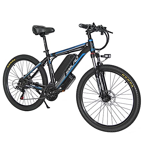 Mountain bike elettriches : C6 Bici Elettrica 1000w Mountain Bike, 26" E Bike Bici Elettrica 21 velocità, Fino a 45 km con Batteria Rimovibile Agli ioni di Litio da 48V 13Ah(EU Warehouse), blue