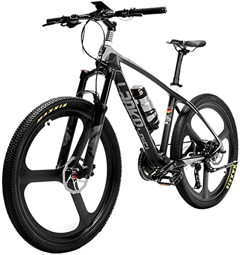 Mountain bike elettriches : CCLLA Bicicletta elettrica PAS da Mountain Bike elettrica Super Leggera in Fibra di Carbonio da 18 kg con Freno Idraulico