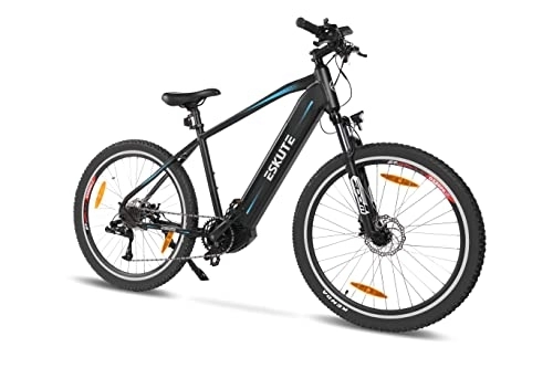 Mountain bike elettriches : ESKUTE Bici Elettrica MTB 27.5" Netuno Pro con Motore Centrale 250w Bafang Batteria con Celle Samsung 36V 14, 5A per Adulti Unisex Cambio a 9 Velocità