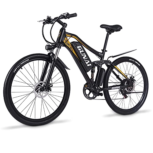 Mountain bike elettriches : GUNAI Bicicletta Elettrica da 27, 5 pollici da 500W per Mountain Bike per Adulti con Batteria al Litio da 48V 15Ah
