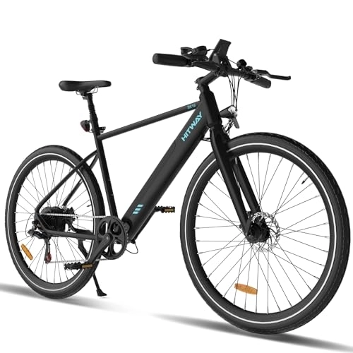 Mountain bike elettriches : HITWAY Bicicletta Elettrica, Adulti Mountain Bike Elettrico, Bicicletta elettrica da 700C, E-bike da pendolarismo con batteria rimovibile da 36V12AH, 7 Velocità, 40-80km