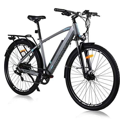 Mountain bike elettriches : Hyuhome Bicicletta elettrica da uomo, 28 pollici, 36 V, 12, 5 Ah, per adulti e donne, con motore Bafang e cambio Shimano a 7 marce