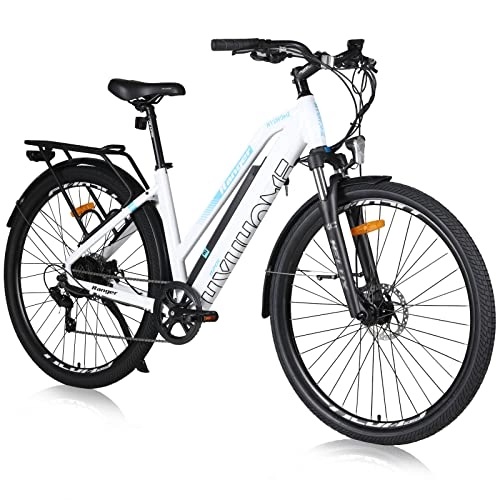 Mountain bike elettriches : Hyuhome Biciclette elettriche da 29 '' per adulti, da uomo, mountain bike elettrica, con batteria rimovibile da 36 V 12, 5 Ah e motore BAFANG (bianco, 820 L)