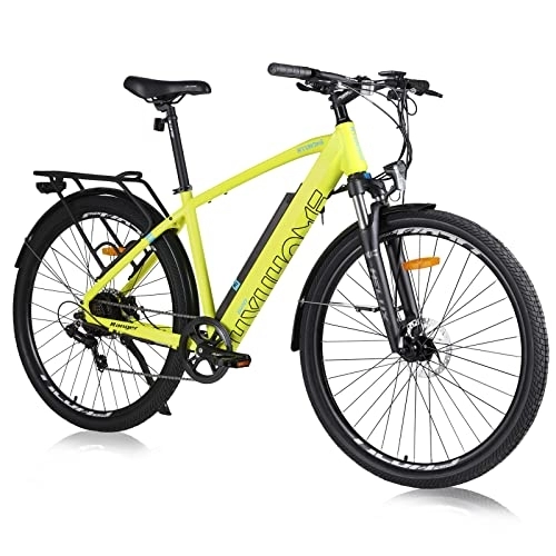 Mountain bike elettriches : Hyuhome Biciclette elettriche per adulti e uomini, mountain bike elettrica da 29 pollici, bici elettriche da uomo con batteria rimovibile da 36 V 12, 5 Ah e motore BAFANG (820 M, giallo)