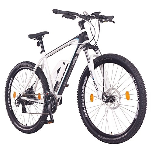 Mountain bike elettriches : NCM Prague Bicicletta elettrica Mountainbike, 250W, Batteria 36V 13Ah 468Wh (29" Bianco)