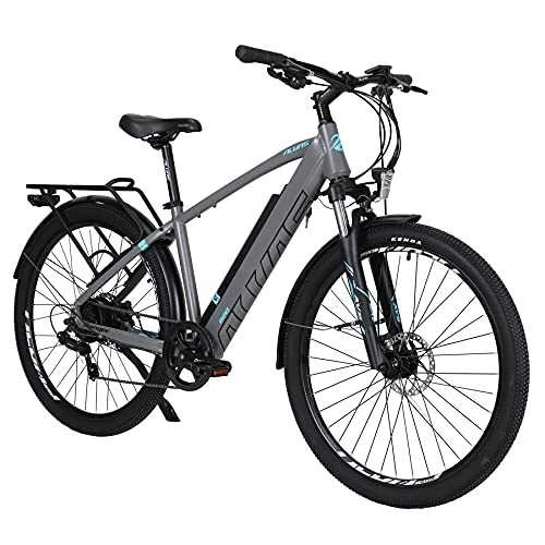 Mountain bike elettriches : TAOCI Bici Elettrica BAFANG Motore Brushless, 27.5" 36V / 12.5Ah Batteria Al Litio Rimovibile, Mountain Bike Elettrica Commuter con Shimano 7-Velocità (grey)