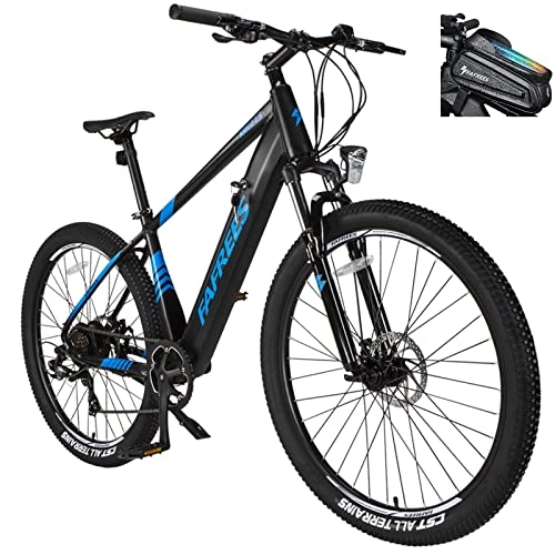 Mountain bike elettriches : Ufficialmente ] Fafrees Bicicletta elettrica da 27, 5 pollici, con motore da 250 W, batteria rimovibile da 36 V, 10 Ah, velocità massima 25 km / h - blu