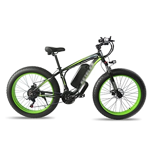 Mountain bike elettriches : WASEK Biciclette elettriche, motoslitte da spiaggia piscina in lega di alluminio, ciclomotori pneumatici eicoli elettrici scooter, elettrici portatili (green 26x18.5in)