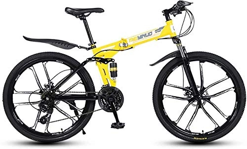 Mountain Bike pieghevoles : LPKK 26" Pieghevole City Bike Bicicletta Parafango Posteriore Carrier Anteriore Posteriore 21 velocità Shimano Gear Telaio Riflettori Ruota (3 / 6 / 10 / 30 / 40-Spoke) 0814 (Color : 10knives)