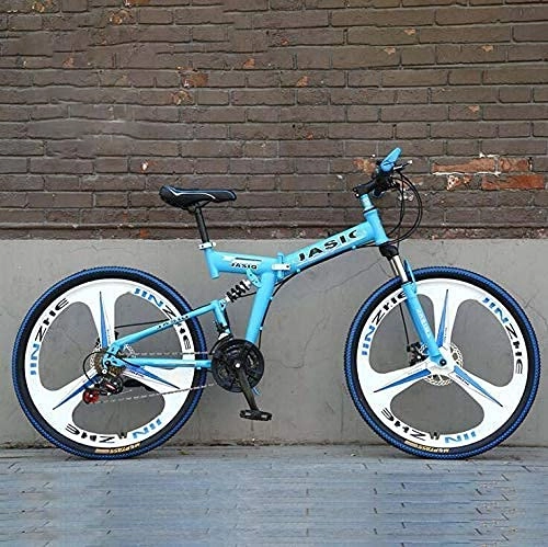 Mountain Bike pieghevoles : N&I Bicycle Folding Mountain Bike for Adult Men And Women High Carbon Steel Dual Suspension Frame Mountain Bicycle Magnesium Alloy Wheels Black 26Inch21 Speed Silver 24inch24 Speed