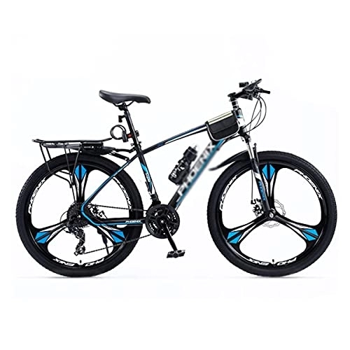 Mountain Bike : Mountain bike da 27, 5 pollici per ragazzi, ragazze, donne e uomini, 24 velocità, con doppio freno a disco e sospensione anteriore / Nero / 27 velocità (Blue 24 Speed)