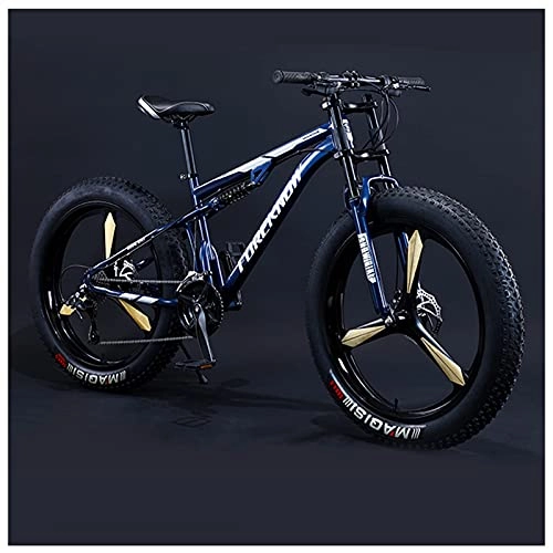Bicicletas de montaña Fat Tires : NZKW Bicicleta de montaña rígida con neumático Grueso de 26 Pulgadas para Hombres y Mujeres, Bicicletas de montaña para Adultos con Doble suspensión, Bicicleta Todo Terreno con Asiento