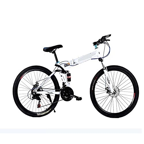 Bicicletas de montaña plegables : Bicicleta de acero con alto contenido de carbono para adultos, bicicleta de montaña de velocidad variable, 26 pulgadas, doble absorción de impactos, bicicleta plegable de carretera a campo traviesa