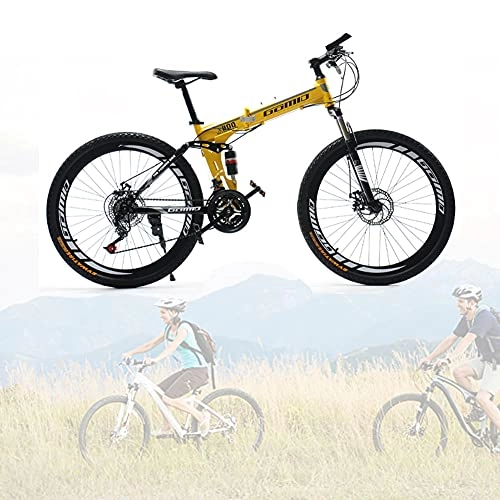 Bicicletas de montaña plegables : Bicicleta Plegable para Adultos, 24 26 pulgadas Bike Sport Adventure, Bicicletas de cross-country con doble amortiguación para hombres y mujeres / A / 24speed / 24inch