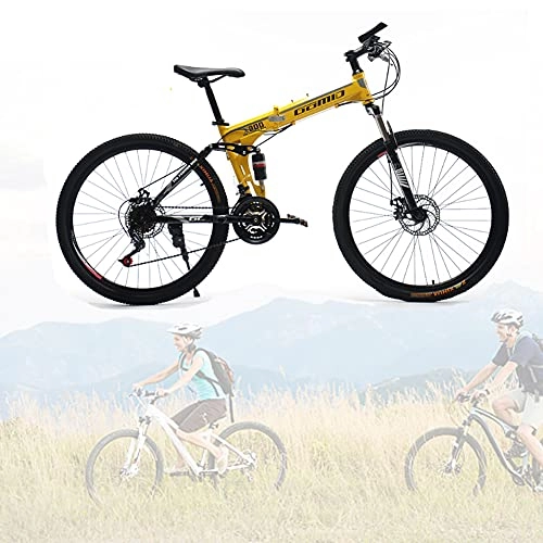Bicicletas de montaña plegables : Bicicleta Plegable para Adultos, 24 26 pulgadas Bike Sport Adventure, Bicicletas de cross-country con doble amortiguación para hombres y mujeres / D / 24speed / 24inch