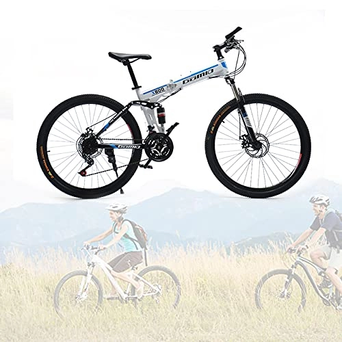 Bicicletas de montaña plegables : Bicicleta Plegable para Adultos, 24 26 pulgadas Bike Sport Adventure, Bicicletas de cross-country con doble amortiguación para hombres y mujeres / E / 24speed / 24inch