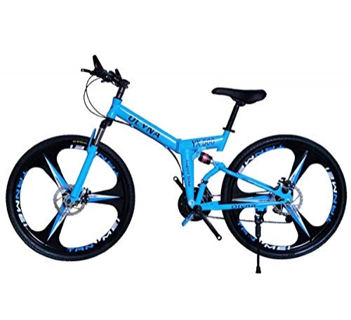 Bicicletas de montaña plegables : Bicicletas para Hombres de 26 Pulgadas de la Ciudad para Hombres Mujer 21 Velocidad (24 velocidades, 27 velocidades, 30 velocidades) Bicicletas de Carretera Plegables, Blue, 30Speed
