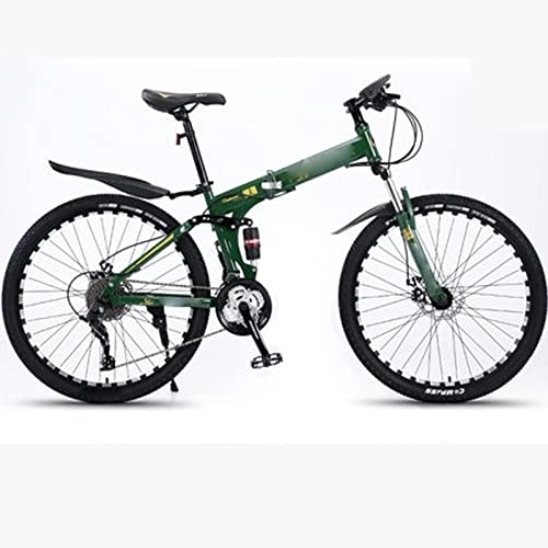 Bicicletas de montaña plegables : FAXIOAWA Bicicleta de montaña de 26 Pulgadas Bicicleta Plegable Aleación de Aluminio Estudiantes Velocidad Variable Bicicletas Todoterreno amortiguadoras (Verde 30 velocidades)