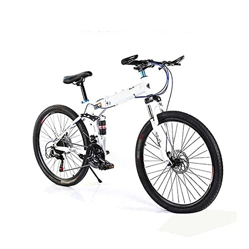 Bicicletas de montaña plegables : HUAQINEI Bicicleta de montaña de Velocidad Variable para Adultos de Acero con Alto Contenido de Carbono Bicicleta Plegable de Carretera de Cross-Country con Doble absorción de Impactos de 26 Pulgadas