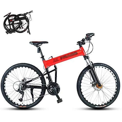Bicicletas de montaña plegables : JXINGY Bicicletas de montaña para Hombres Marco de aleación de Aluminio de aviación con suspensión Delantera Frenos de Disco Doble Bicicletas de Carretera Plegables al Aire Libre